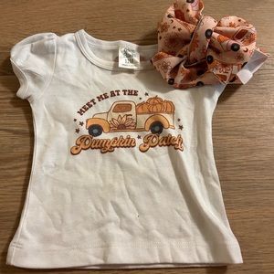Pumpkin patch shirt and bow